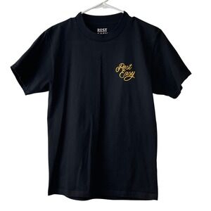 Rest Easy Graphic Tee Men's Small Black Good Tough Luck Horseshoe Short Sleeve